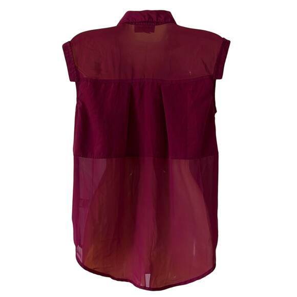 Princess Vera Wang Dark Berry Chiffon Blouse Woman Size Medium Summer - Picture 3 of 9